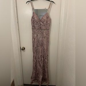 Lilac Embellished Mermaid Gown Size 12